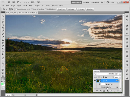 Как применить эффект картины в Photoshop?