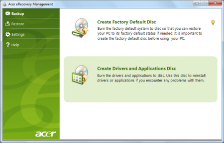 Как работает приложение Acer eRecovery?